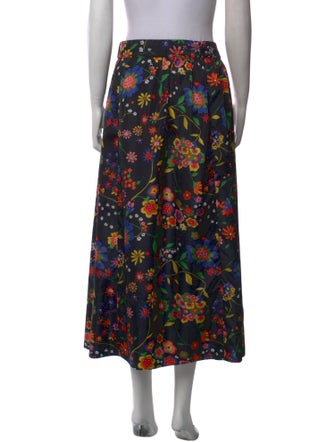 Tibi Floral Print Midi Length Skirt