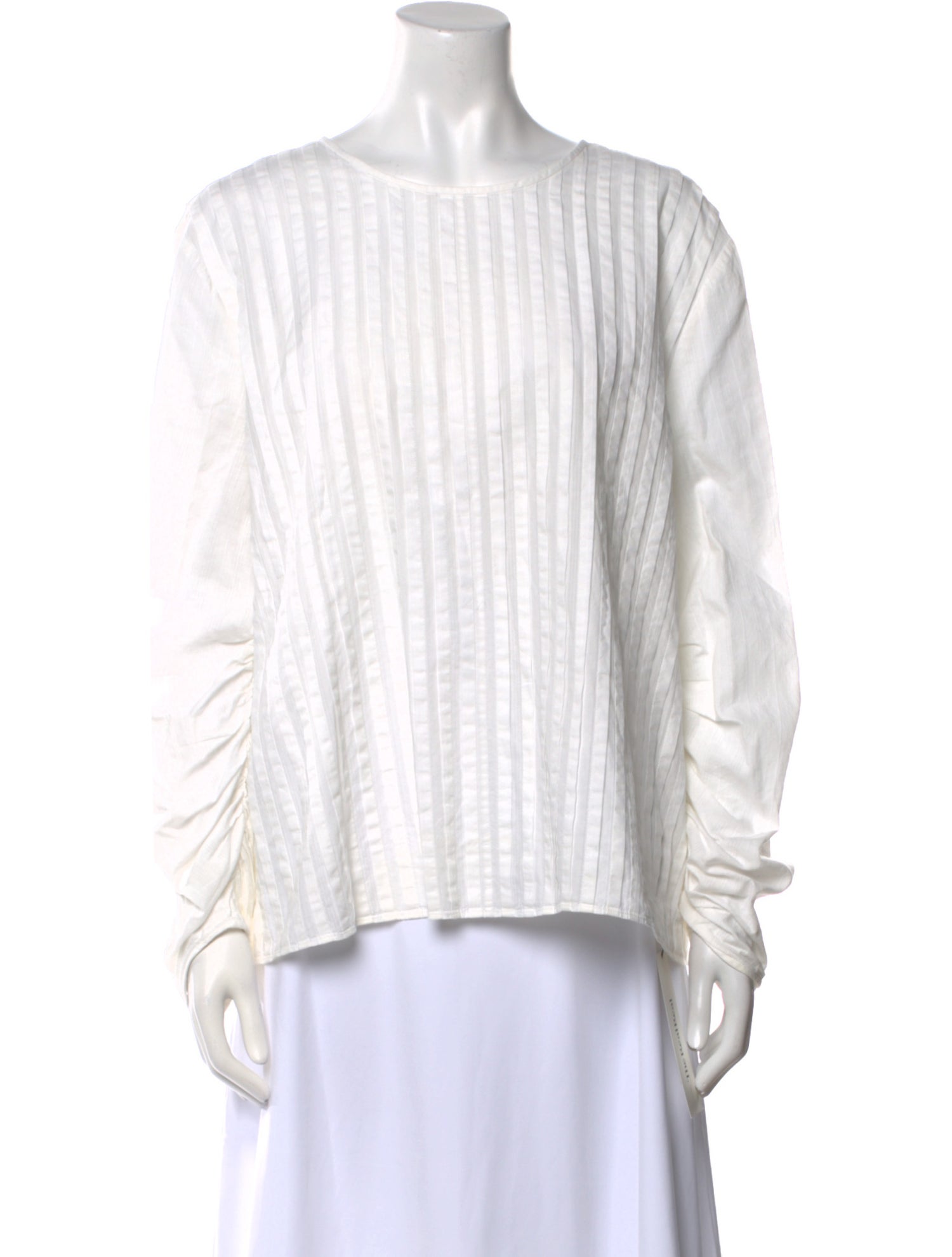 Tibi Bateau Neckline Long Sleeve Blouse