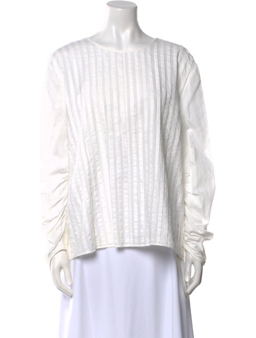 Tibi Bateau Neckline Long Sleeve Blouse