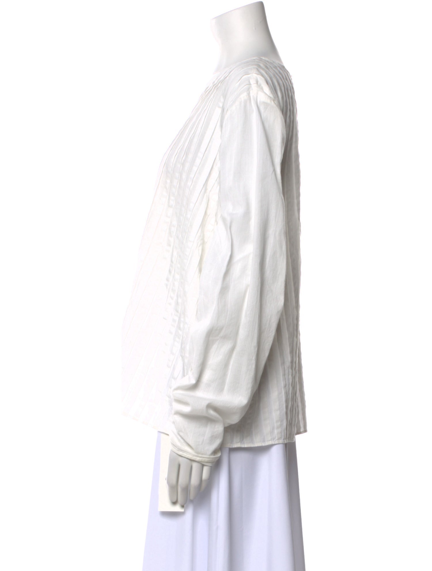 Tibi Bateau Neckline Long Sleeve Blouse