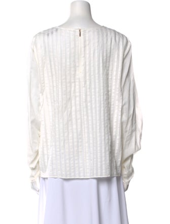 Tibi Bateau Neckline Long Sleeve Blouse