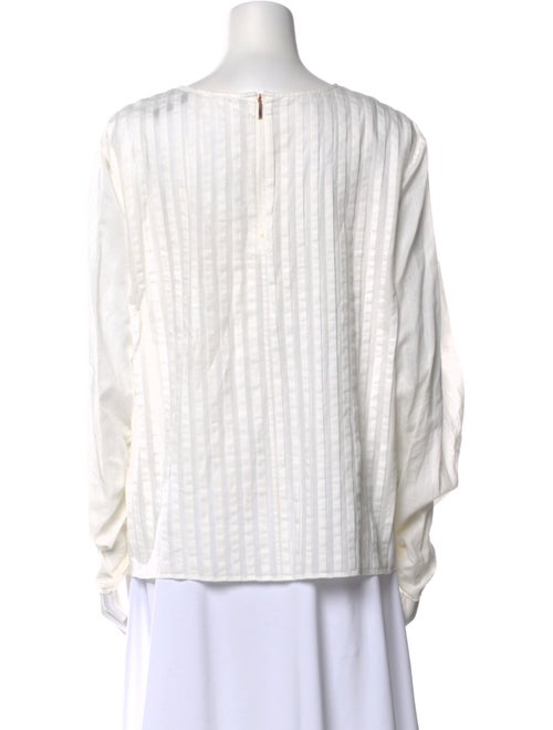 Tibi Bateau Neckline Long Sleeve Blouse