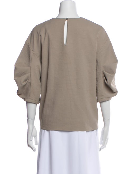 Tibi Crew Neck Three-Quarter Sleeve Sweatshirt