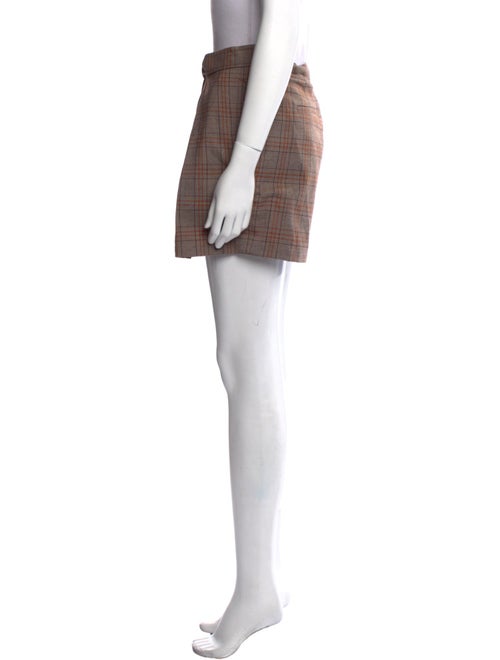 Tibi Plaid Print Mini Shorts