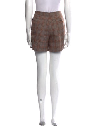 Tibi Plaid Print Mini Shorts