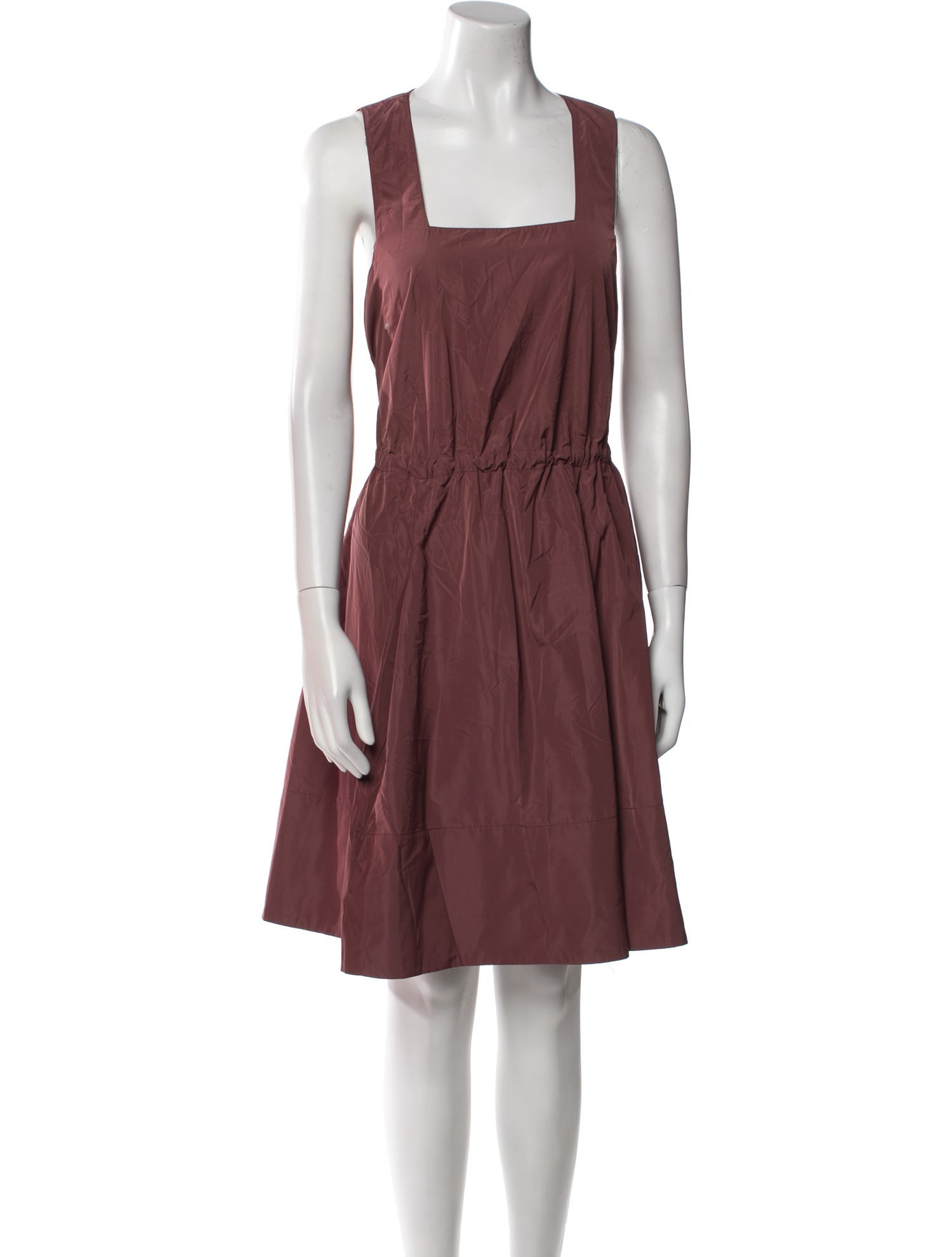 Tibi Square Neckline Knee-Length Dress