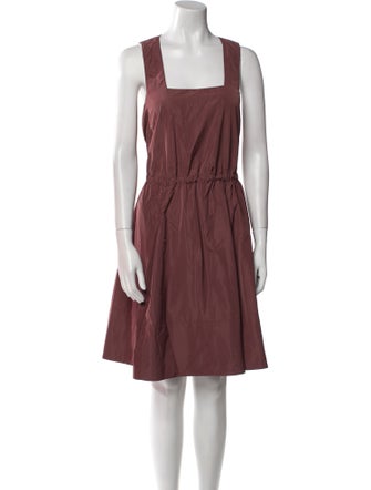 Tibi Square Neckline Knee-Length Dress