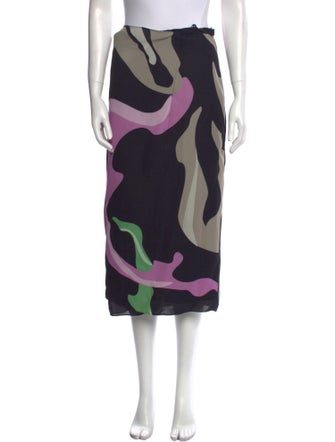 Tibi Printed Midi Length Skirt