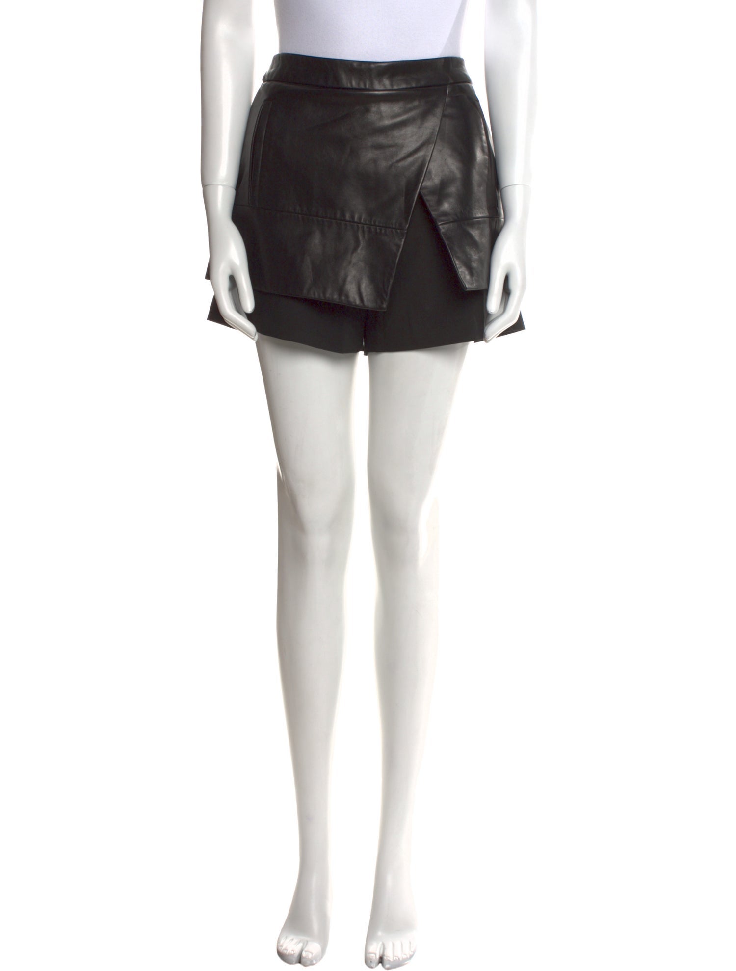 Tibi Leather Mini Shorts