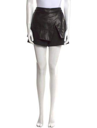 Tibi Leather Mini Shorts