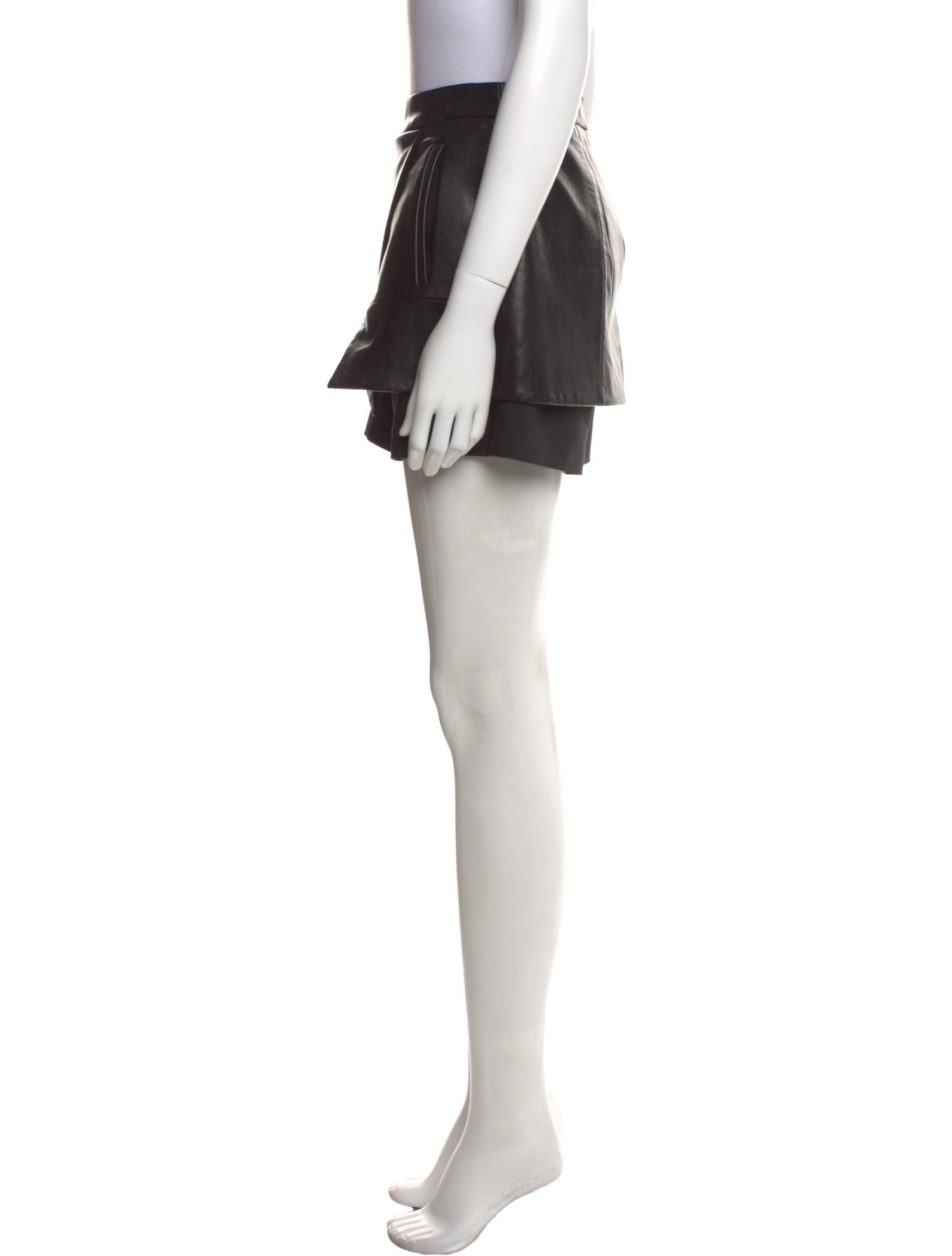 Tibi Leather Mini Shorts