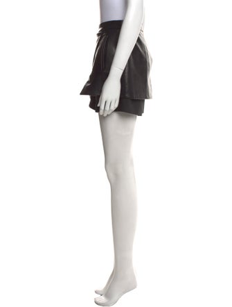 Tibi Leather Mini Shorts