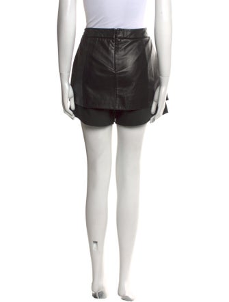Tibi Leather Mini Shorts