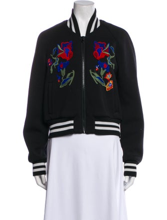 Tibi Floral Print Bomber Jacket