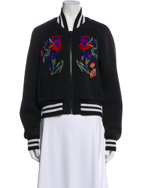 Tibi Floral Print Bomber Jacket