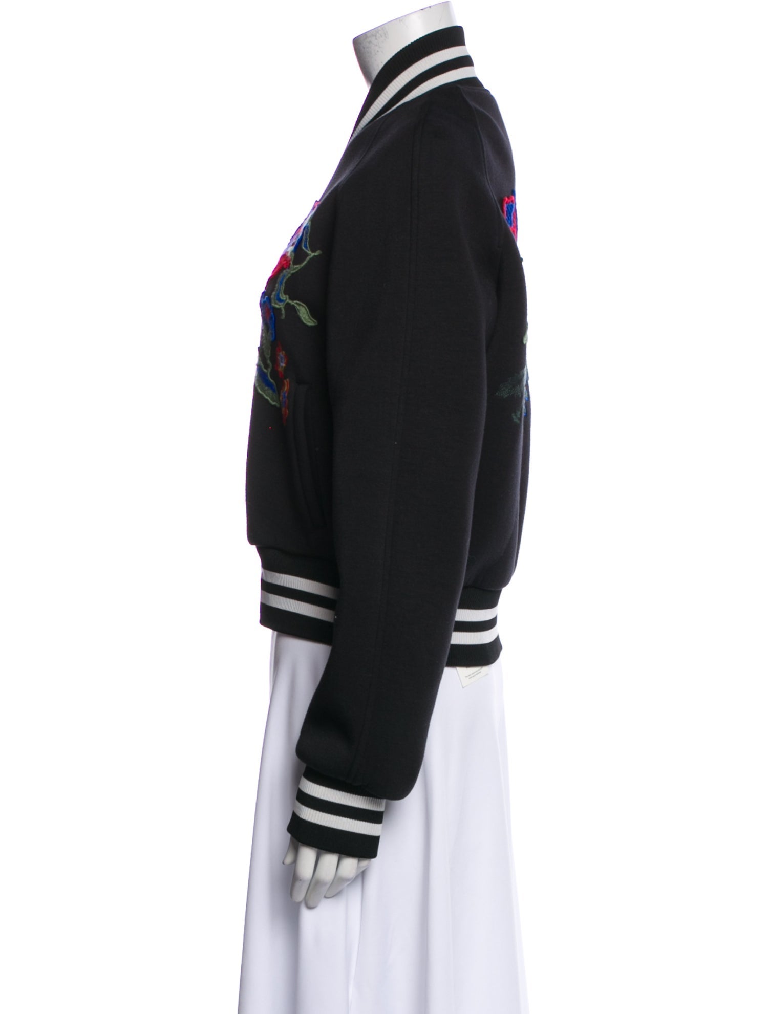 Tibi Floral Print Bomber Jacket