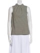 Tibi Striped Mock Neck Top