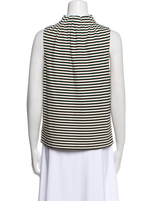 Tibi Striped Mock Neck Top