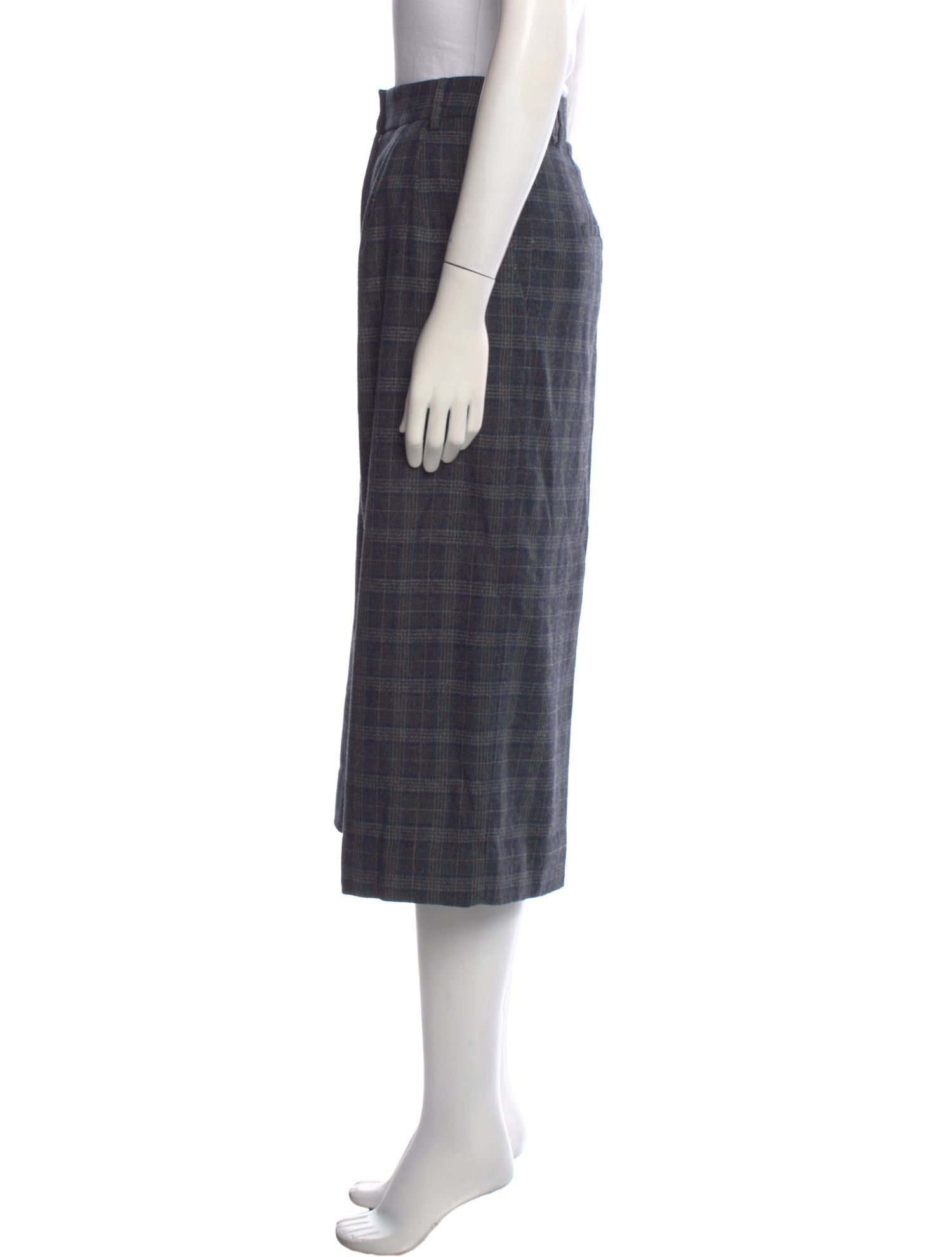 Tibi Plaid Print Wide Leg Pants