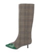 Tibi Tweed Houndstooth Print Boots