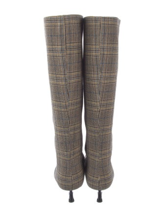 Tibi Tweed Houndstooth Print Boots