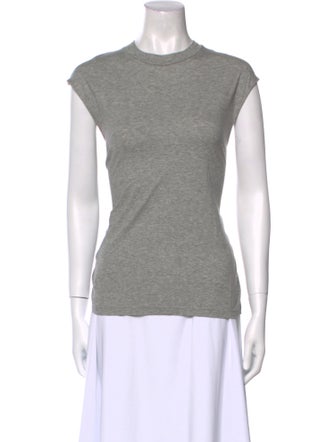 Tibi Crew Neck Short Sleeve Top