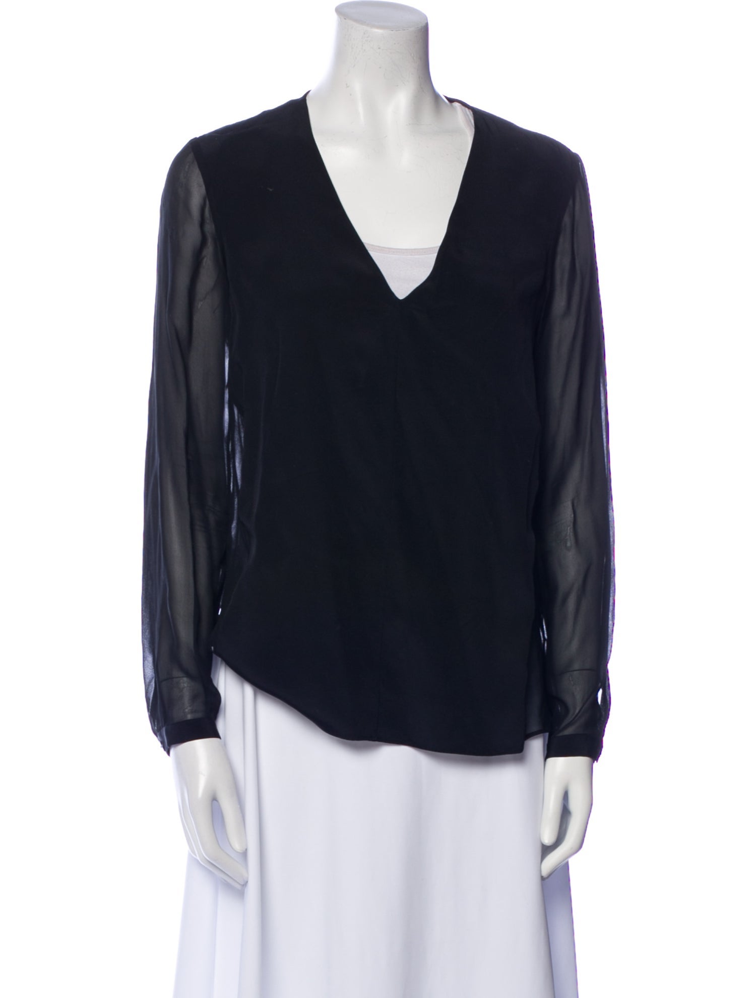 Tibi Silk V-Neck Blouse