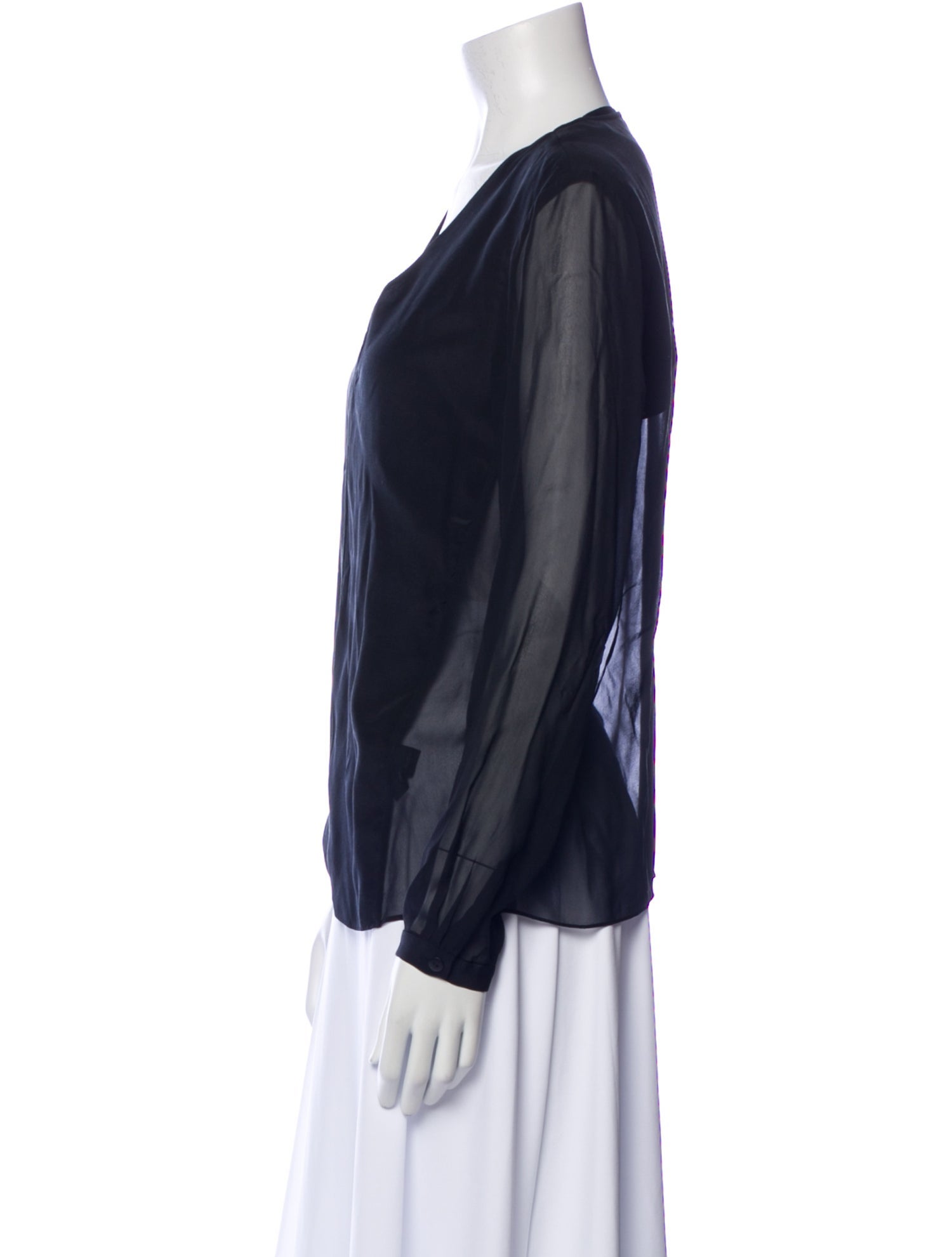 Tibi Silk V-Neck Blouse