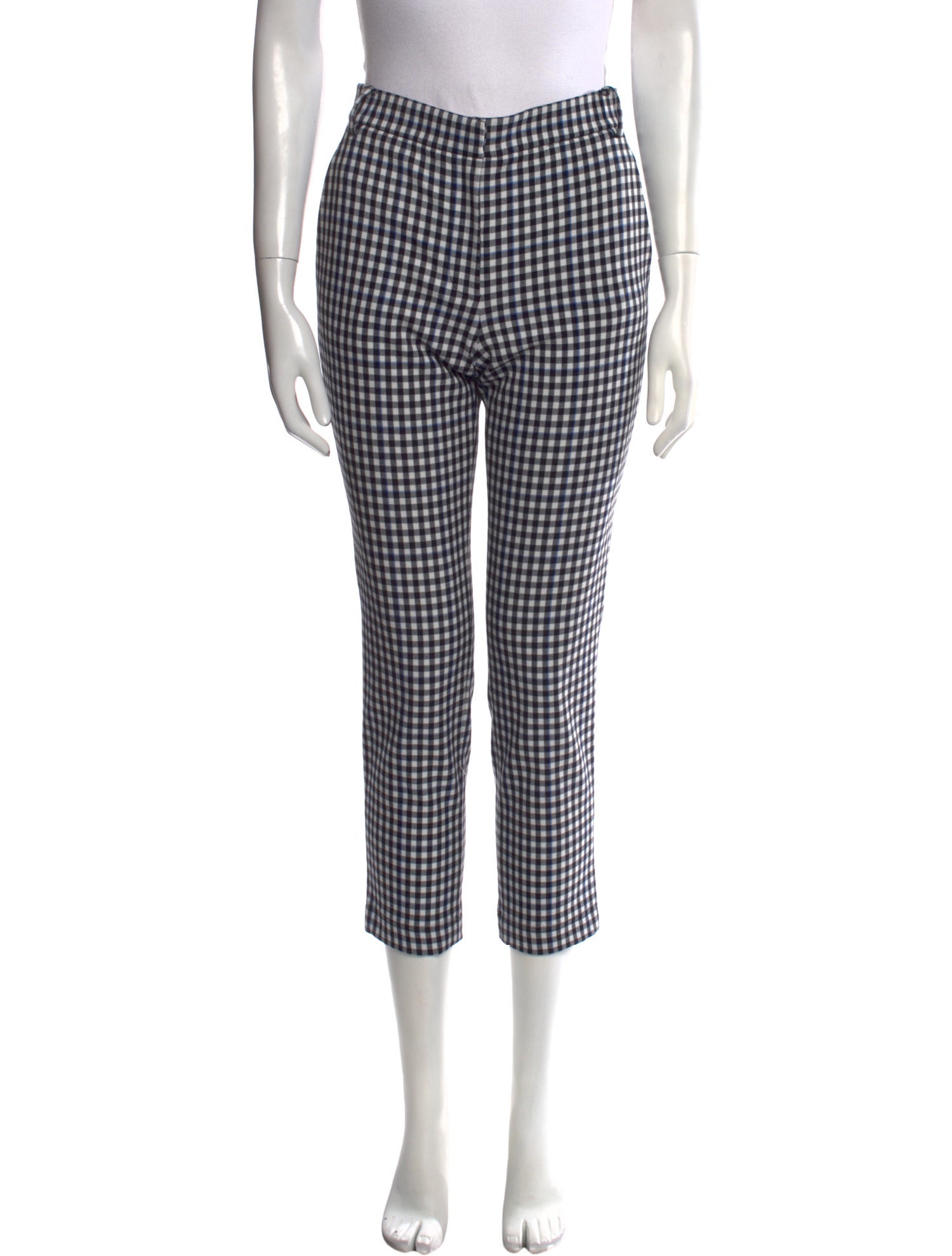Tibi Plaid Print Straight Leg Pants