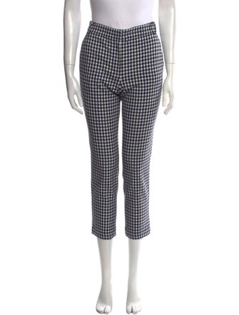 Tibi Plaid Print Straight Leg Pants