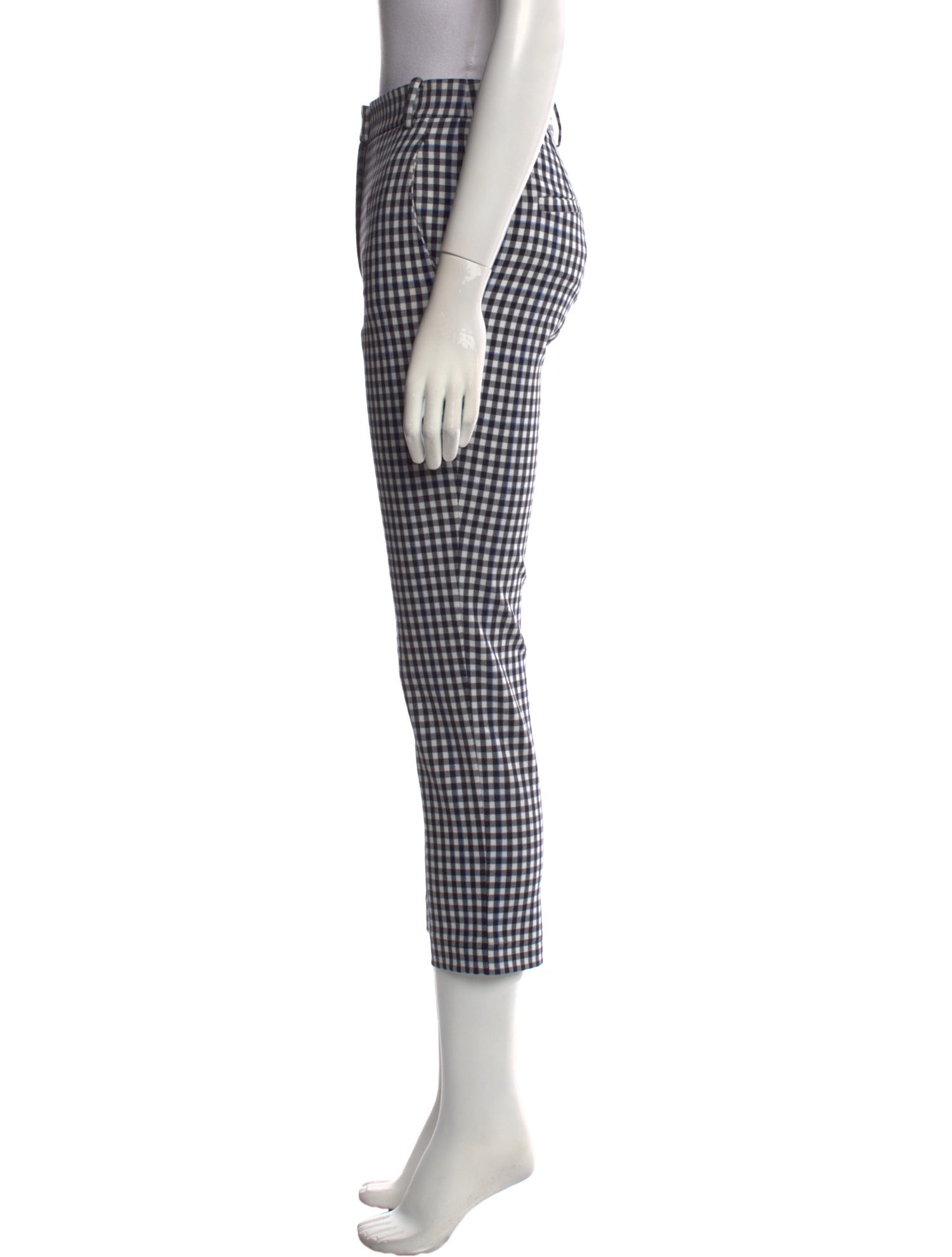 Tibi Plaid Print Straight Leg Pants