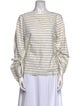 Tibi Striped Bateau Neckline Blouse