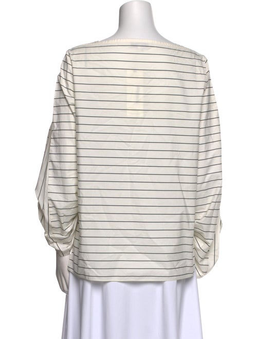 Tibi Striped Bateau Neckline Blouse