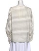 Tibi Striped Bateau Neckline Blouse