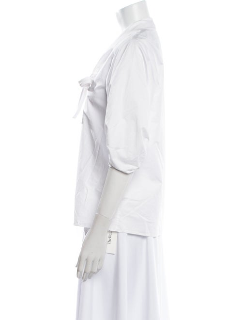 Tibi V-Neck Three-Quarter Sleeve Button-Up Top