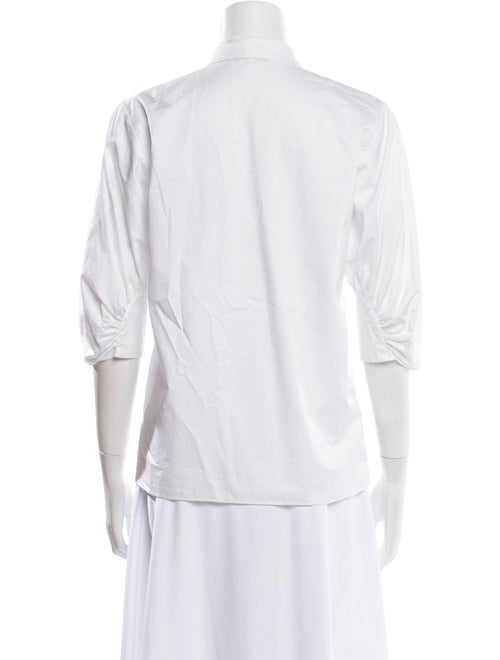 Tibi V-Neck Three-Quarter Sleeve Button-Up Top