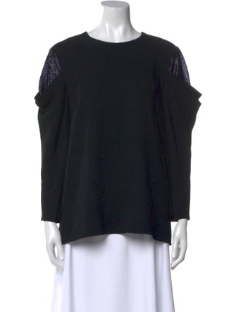 Tibi Bateau Neckline Long Sleeve Blouse
