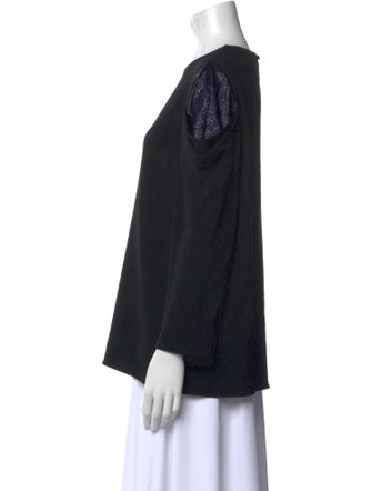 Tibi Bateau Neckline Long Sleeve Blouse