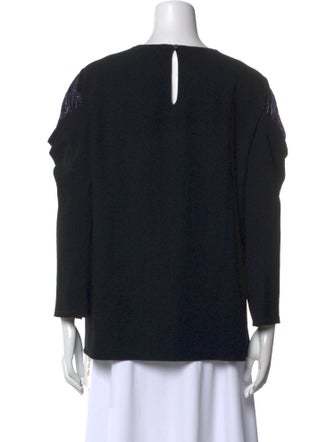 Tibi Bateau Neckline Long Sleeve Blouse