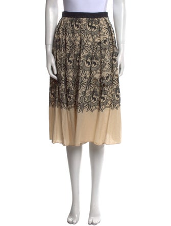 Tibi Cutout Accent Knee-Length Skirt