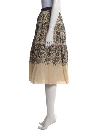 Tibi Cutout Accent Knee-Length Skirt