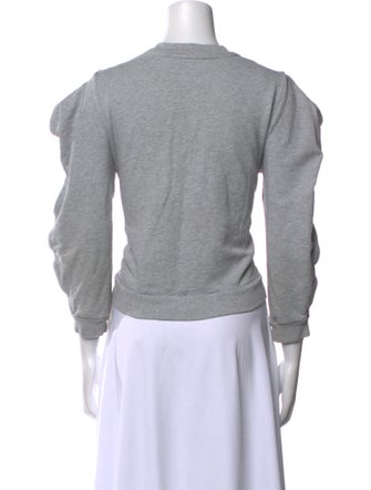 Tibi Crew Neck Three-Quarter Sleeve Sweatshirt