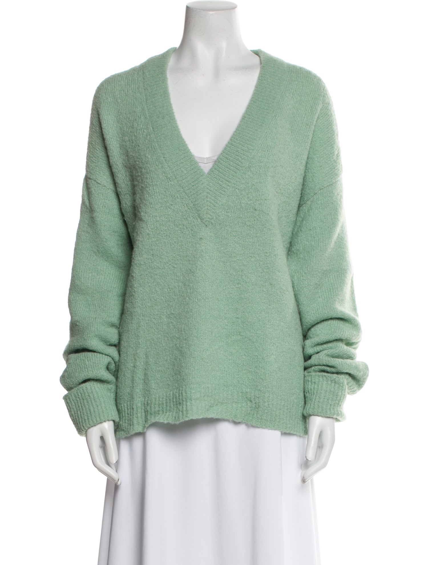 Tibi V-Neck Long Sleeve Sweatshirt