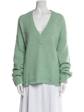 Tibi V-Neck Long Sleeve Sweatshirt