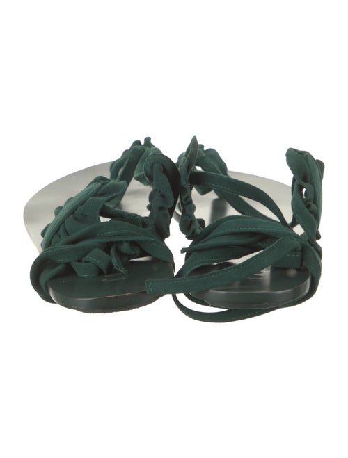 Tibi Suede Ruffle Embellishment Sandals