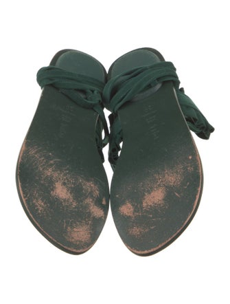 Tibi Suede Ruffle Embellishment Sandals