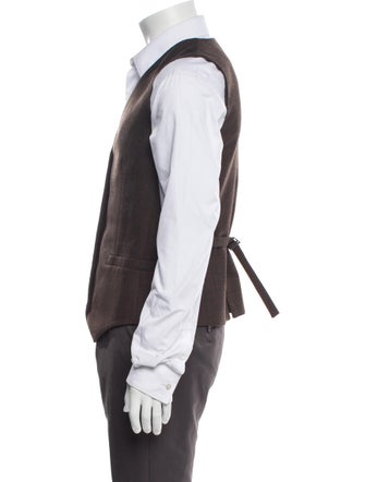 Tibi Virgin Wool Plaid Print Vest