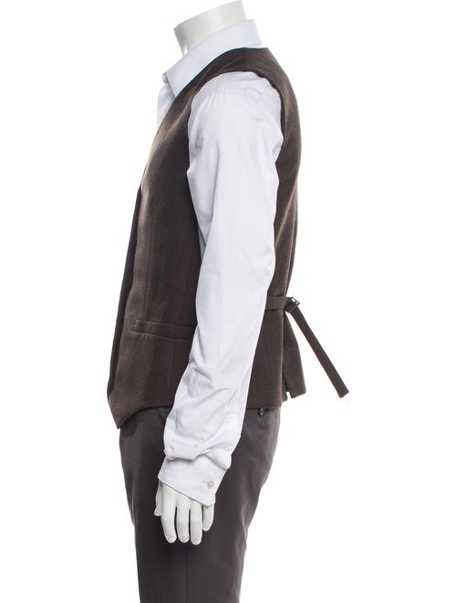 Tibi Virgin Wool Plaid Print Vest