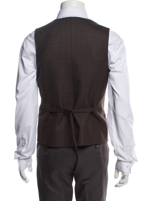 Tibi Virgin Wool Plaid Print Vest