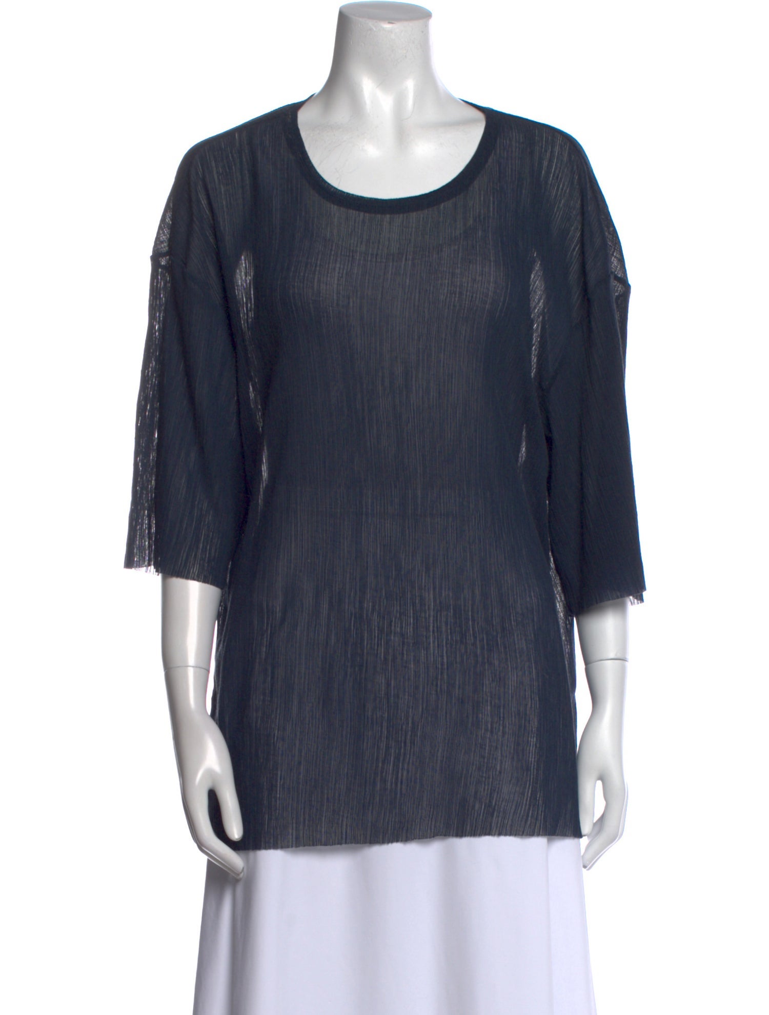 Tibi Scoop Neck Three-Quarter Sleeve Tunic